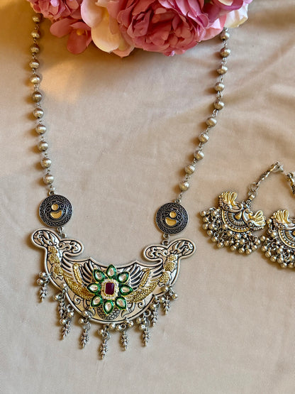 Silver Kundan Navratri Necklace