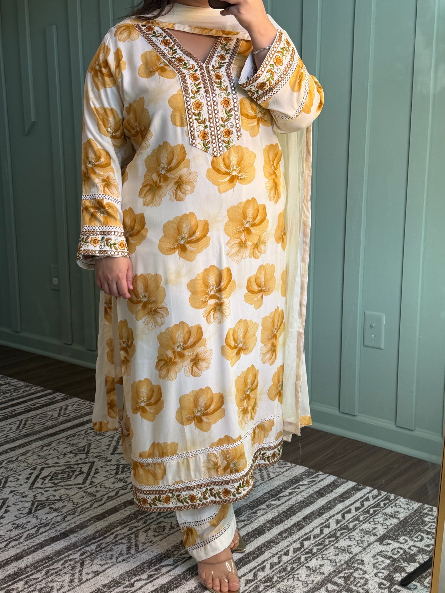 PURE VISCOSE RAYON THREE PIECE