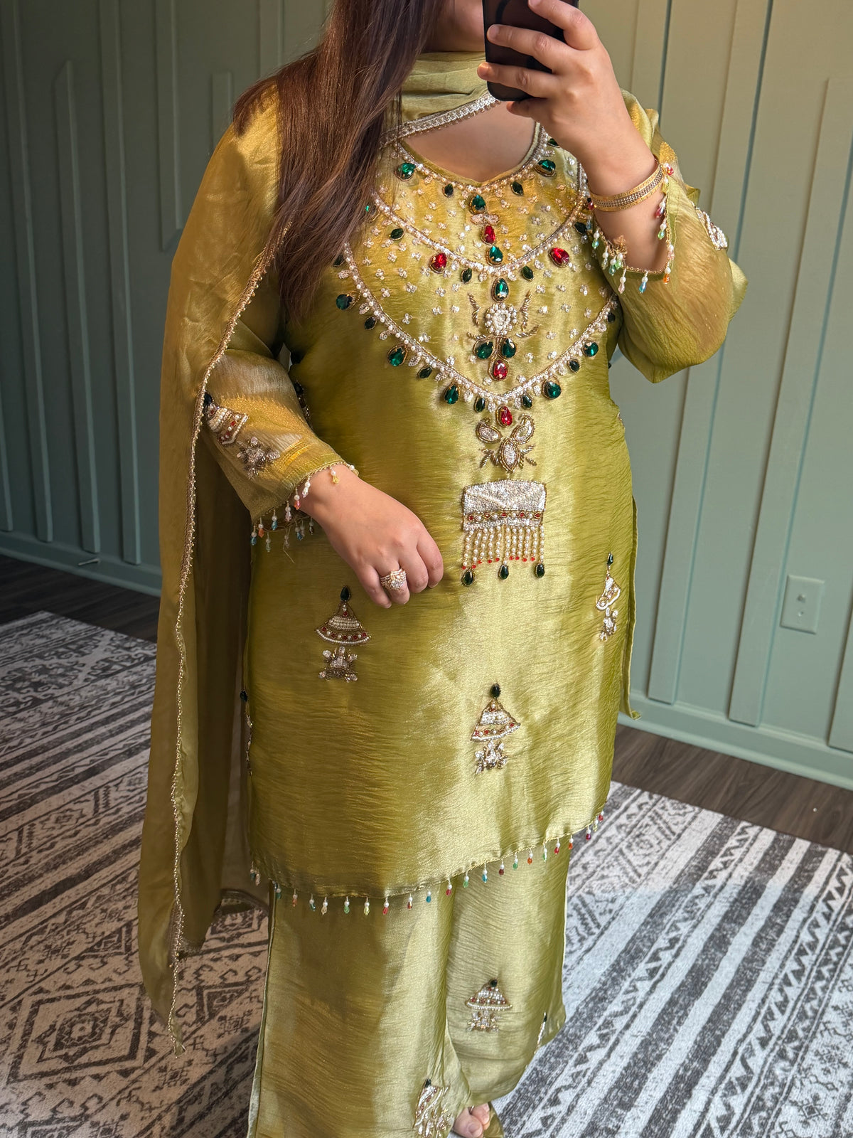 Jewels Three Piece Shimmer Silk