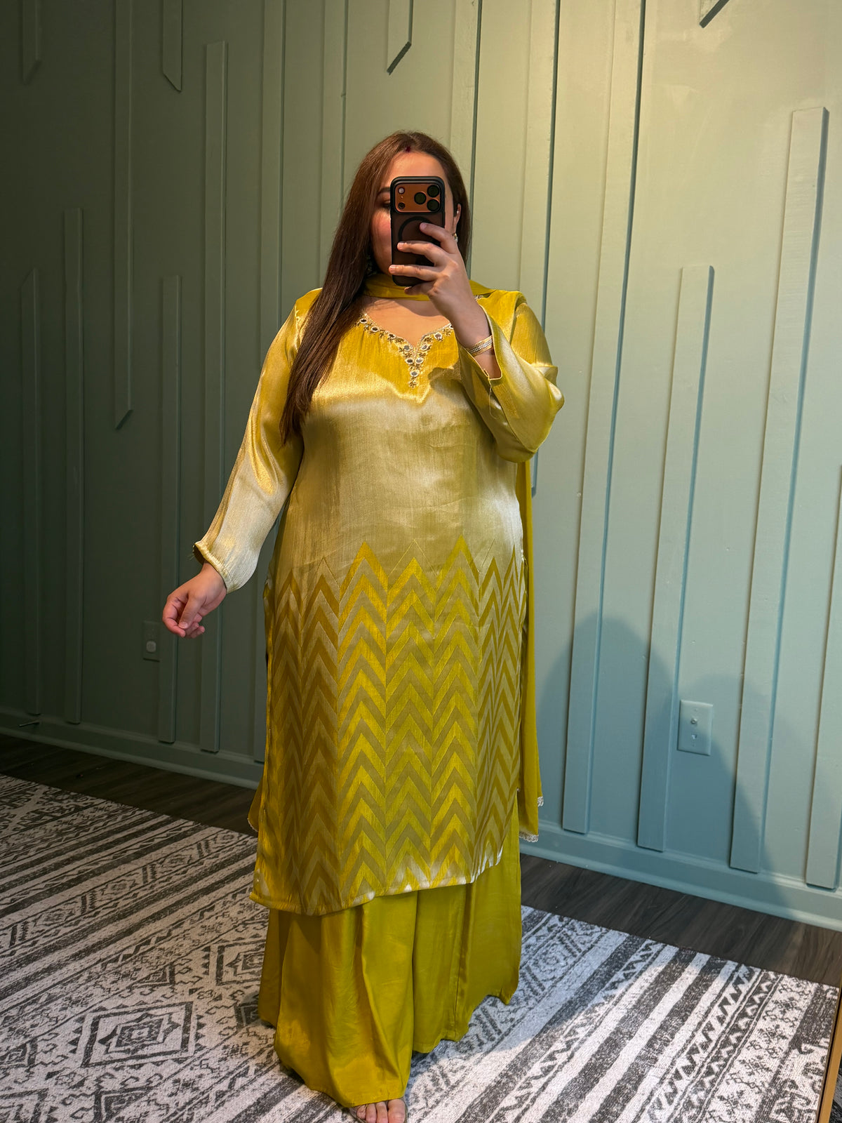 Giraffe Silk Sharara Three Piece