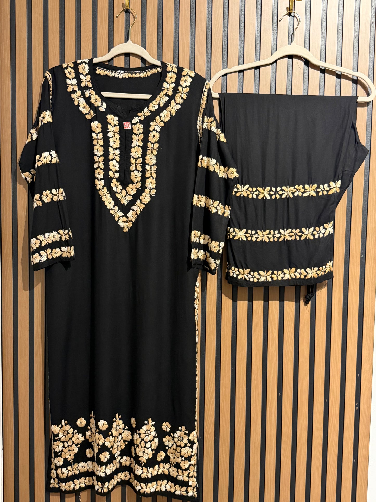 RAYON CHIKANKARI PLAZO SET