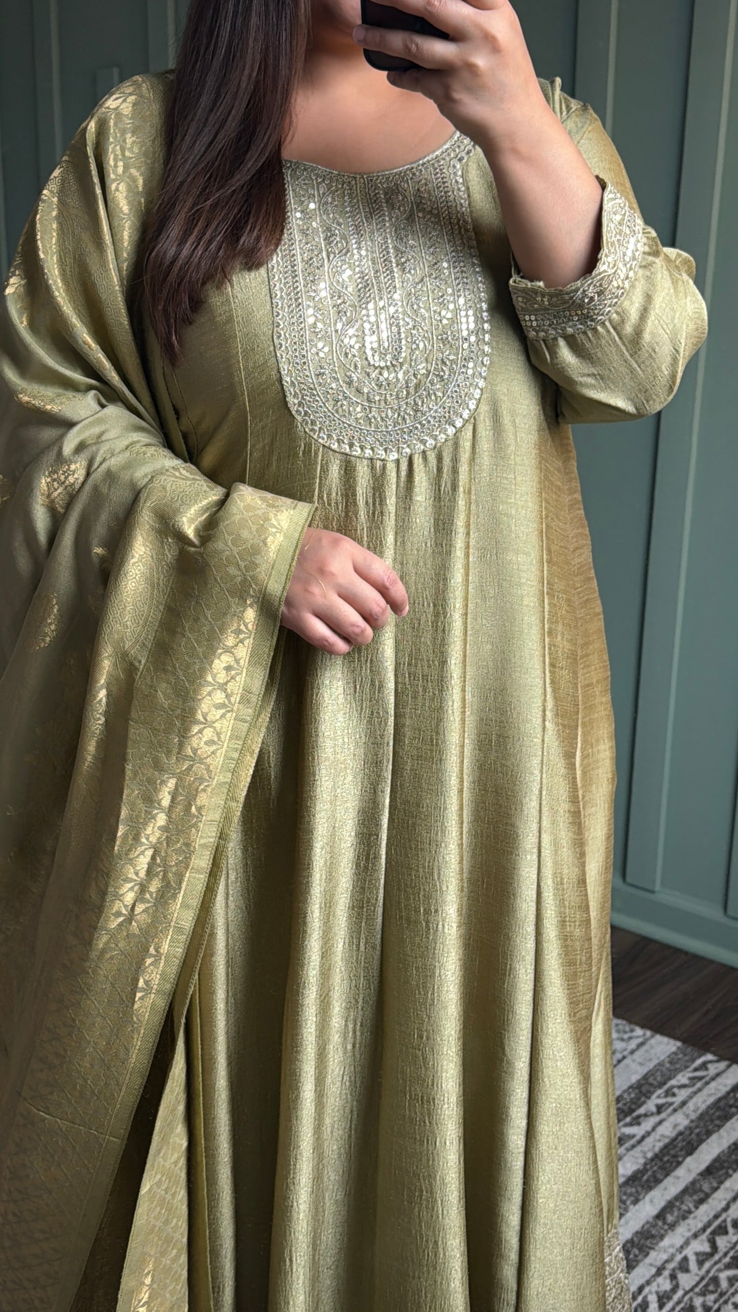 Raw Silk Anarkali