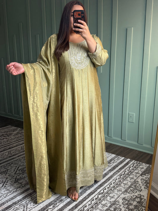 Raw Silk Anarkali