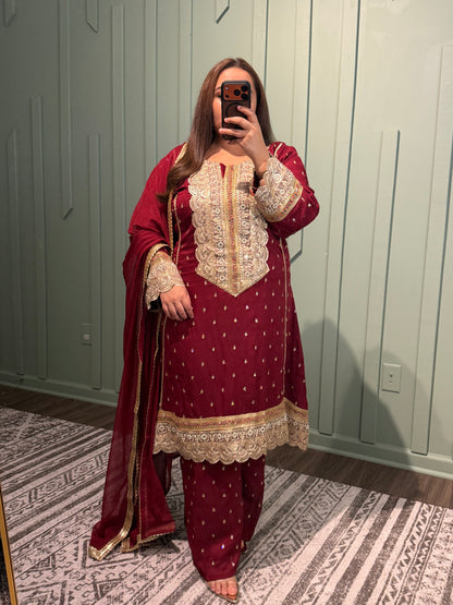 Silk Designer A-Line Three Piece