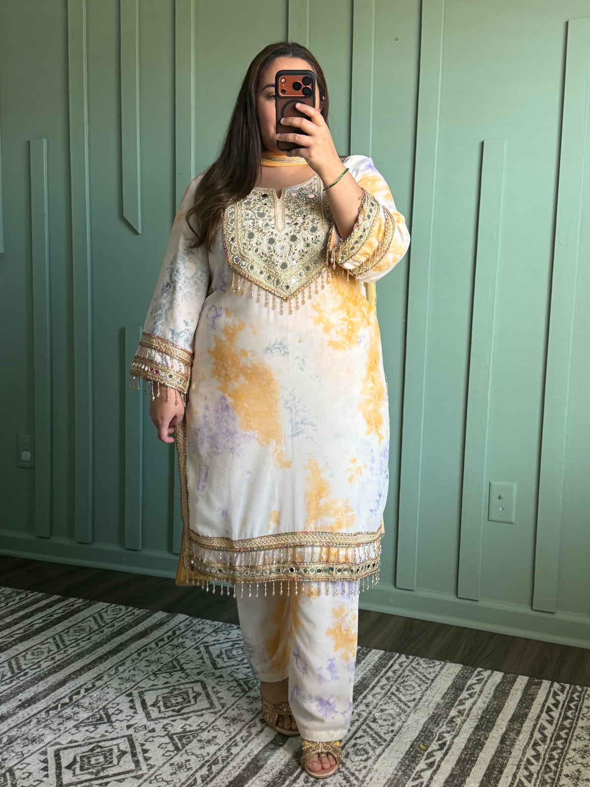 Tye Dye Handwork Three Piece