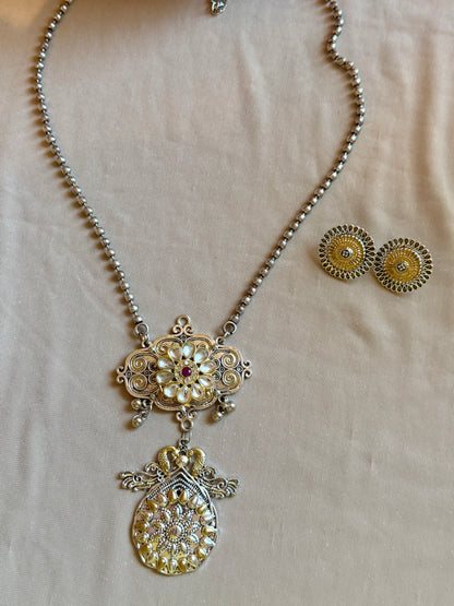 Silver Kundan Navratri Necklace