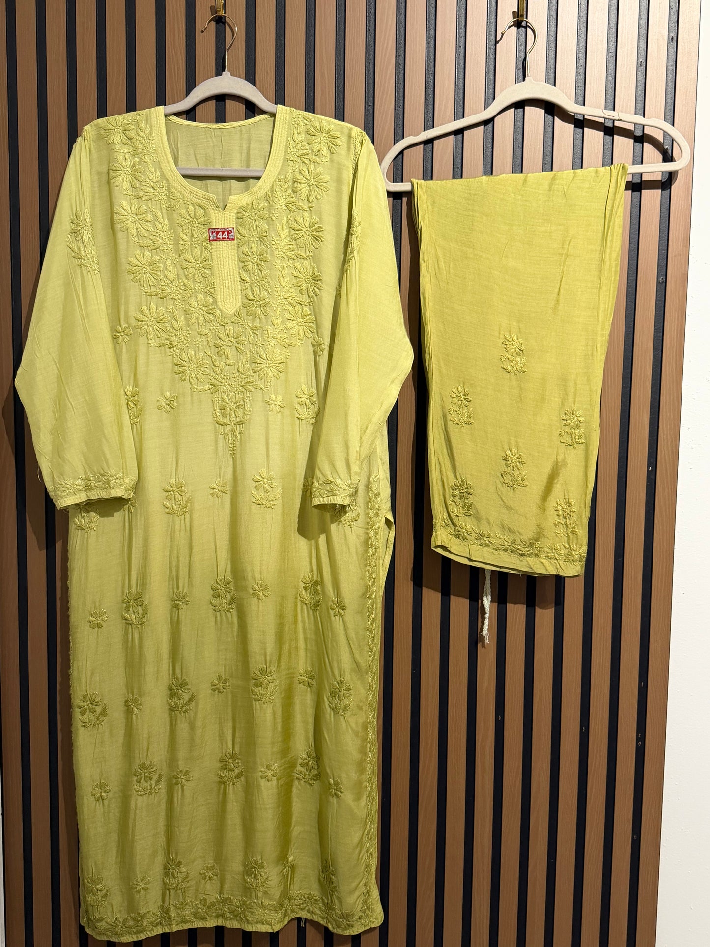 GREEN OMBRÉ MODAL MUSLIN SET