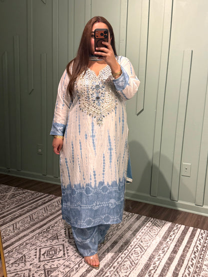 Tye dye Shimmer Viscose Gotta Three Piece