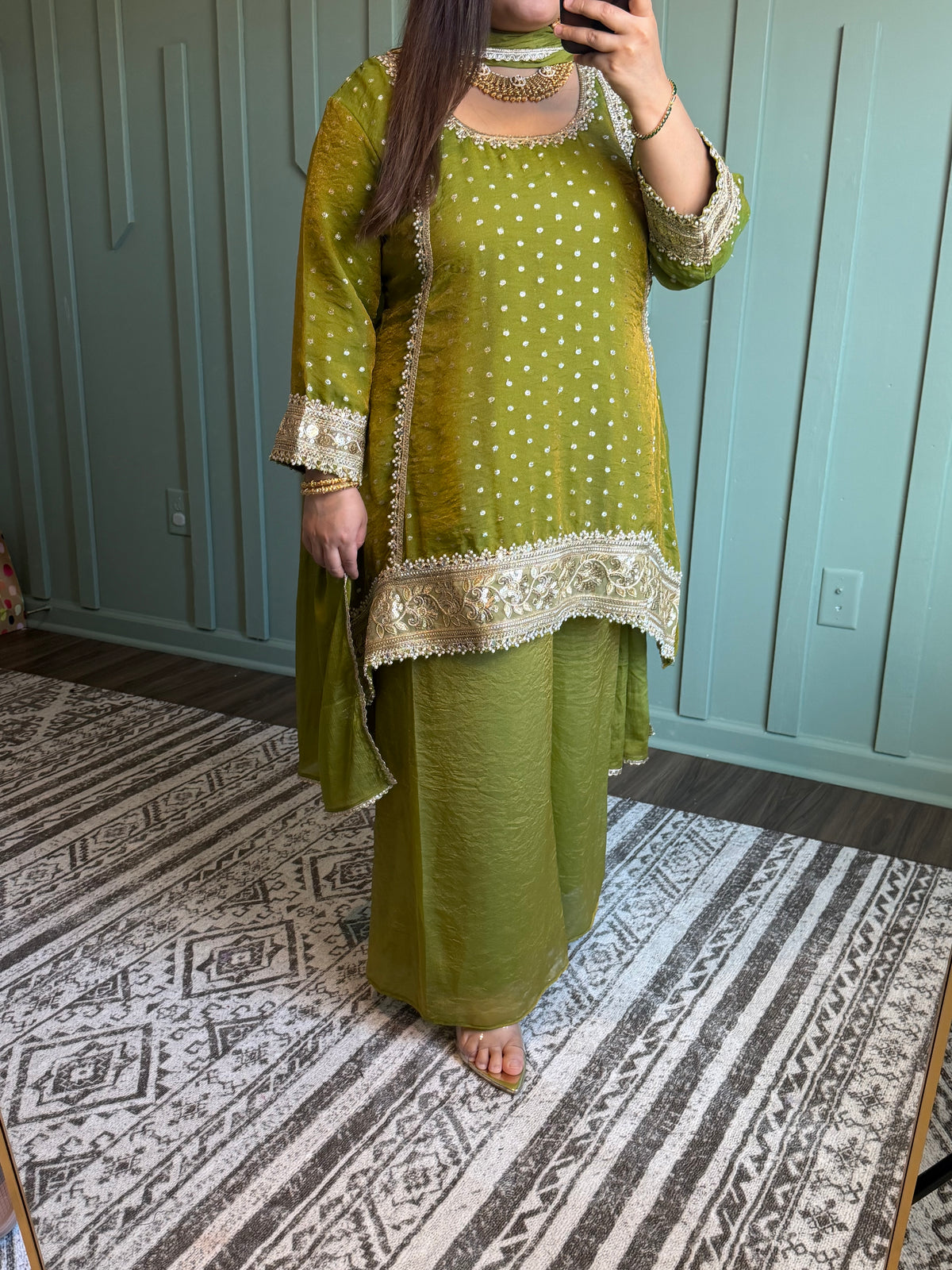 Banarsi Fabric Gotta Three Piece