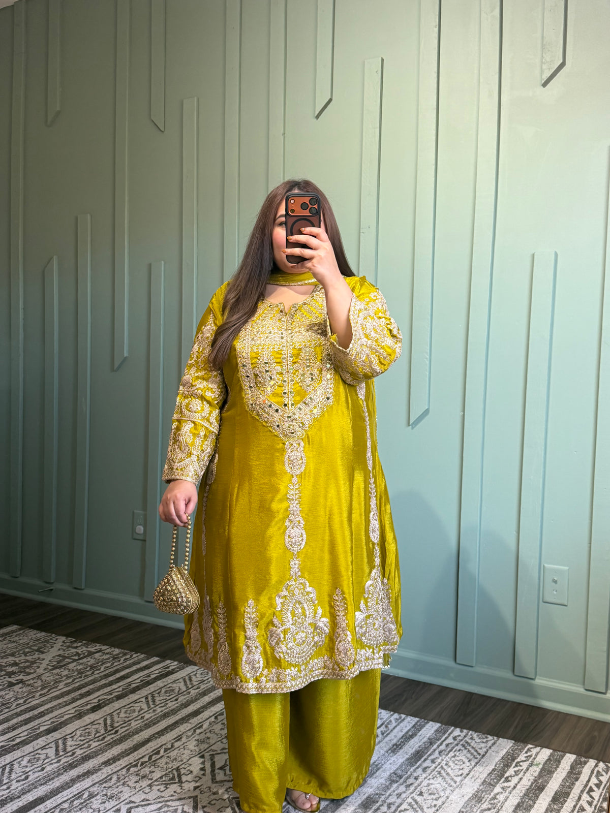 Pure Chinon Silk Dori Embroidered A-Line