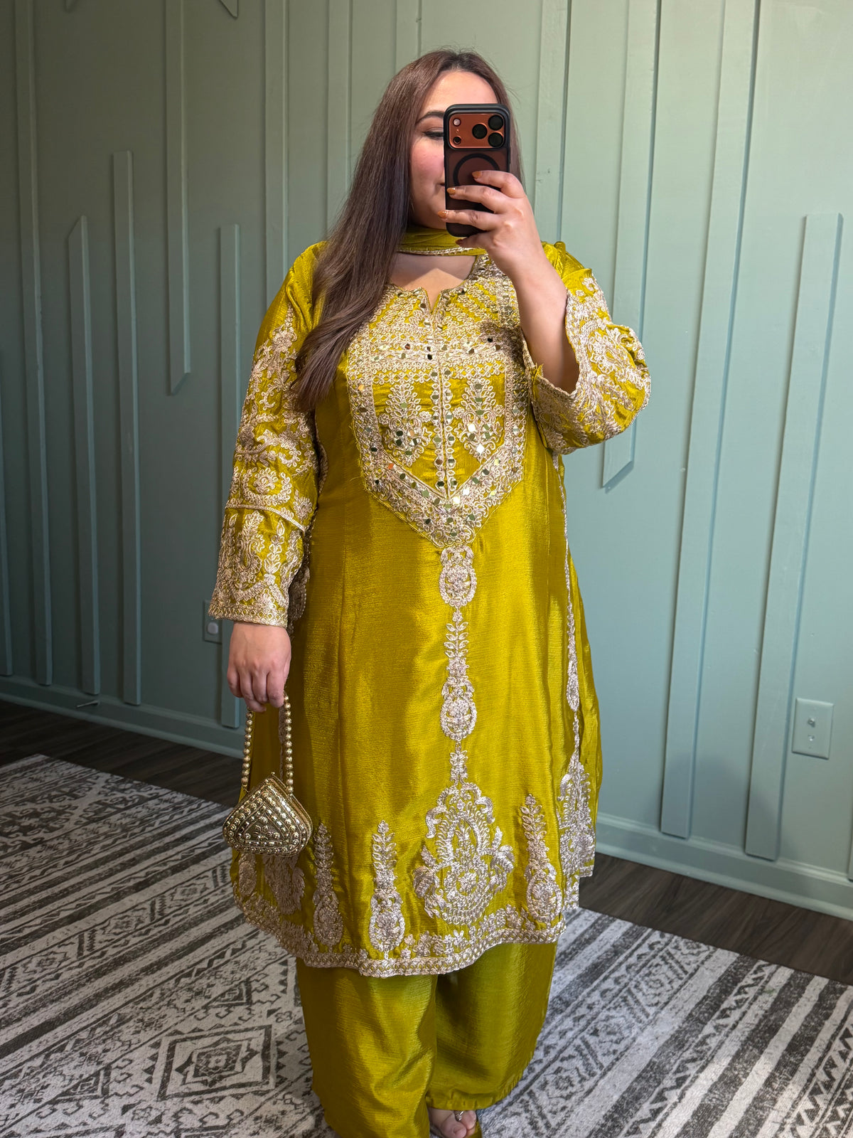 Pure Chinon Silk Dori Embroidered A-Line