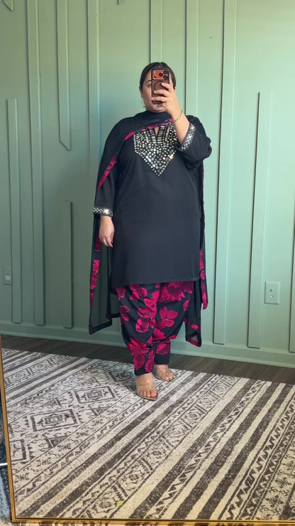Black Mirror Salwar Three Piece