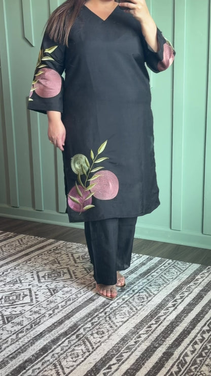 Silk Blend Embroidery Co Ord