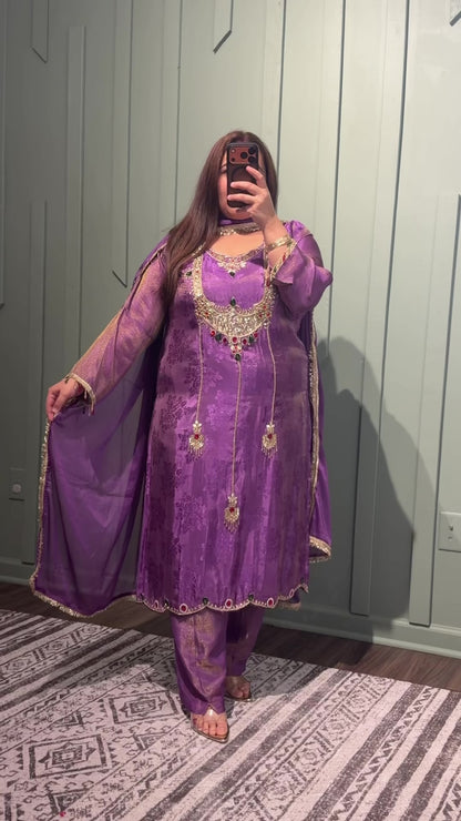 Purple Brasso Jewels Three Piece