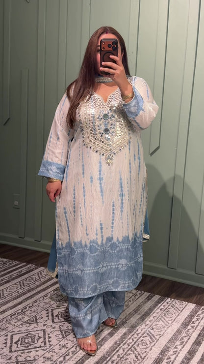 Tye dye Shimmer Viscose Gotta Three Piece