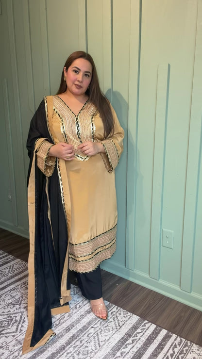 Designer Sand Beige Gotta Three Piece