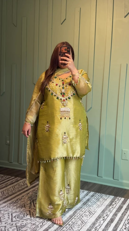 Jewels Three Piece Shimmer Silk