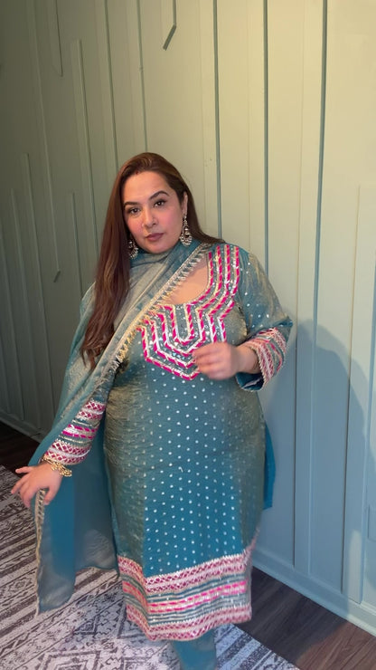 Banarsi Zari Gotta Three Piece