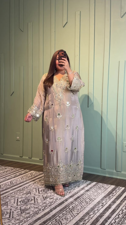 Mirror Gotta Shimmer Long Phiran Three Piece
