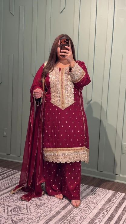Silk Designer A-Line Three Piece