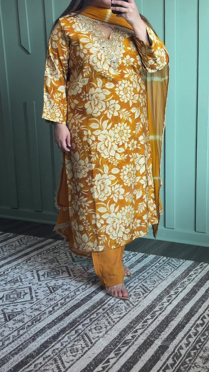 SILK ZARI HAND WORK SUIT