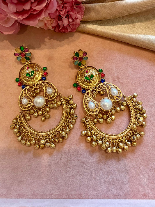 GOLD KASHMIRI CHANDBALI